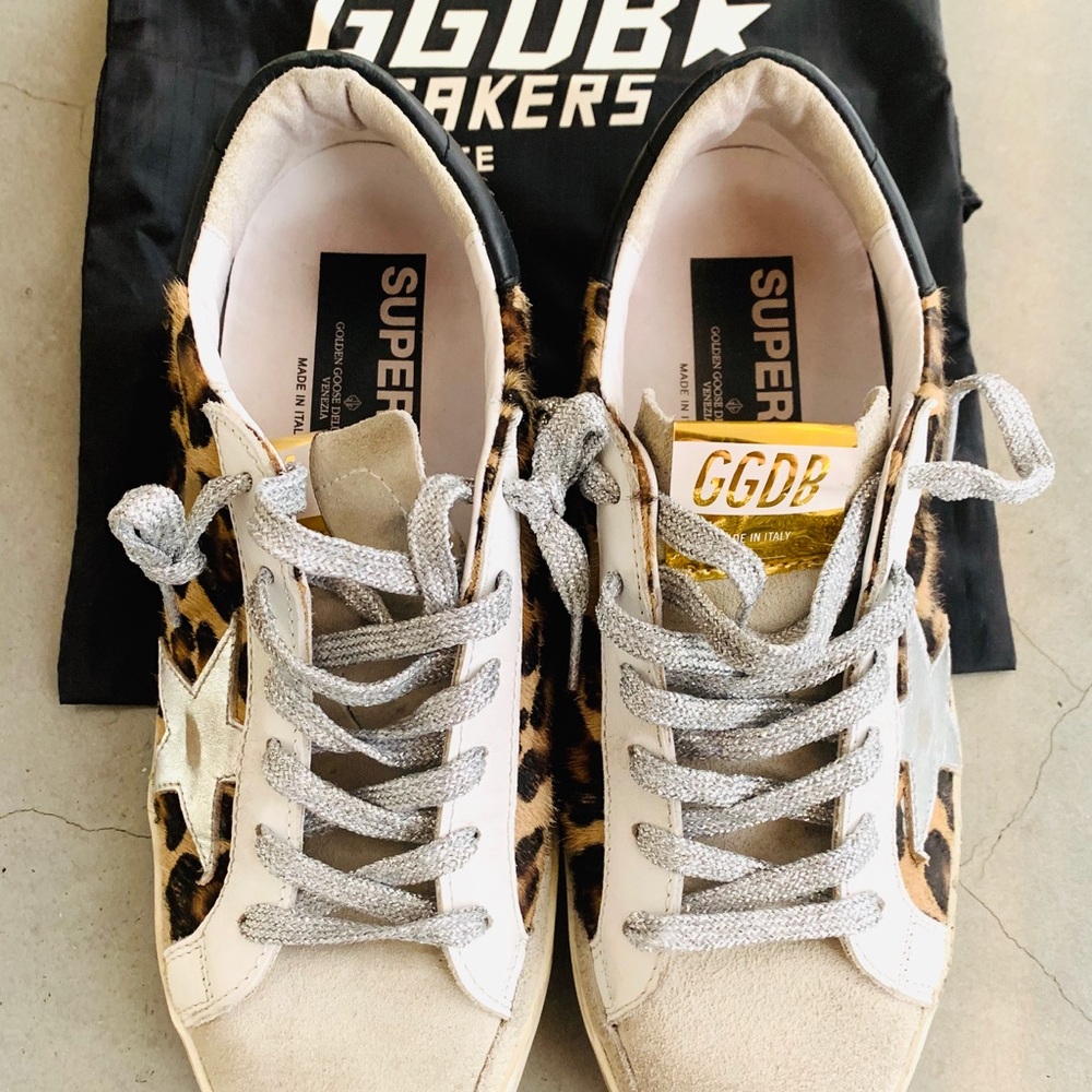 Golden goose superstar leopard low-top sneakers